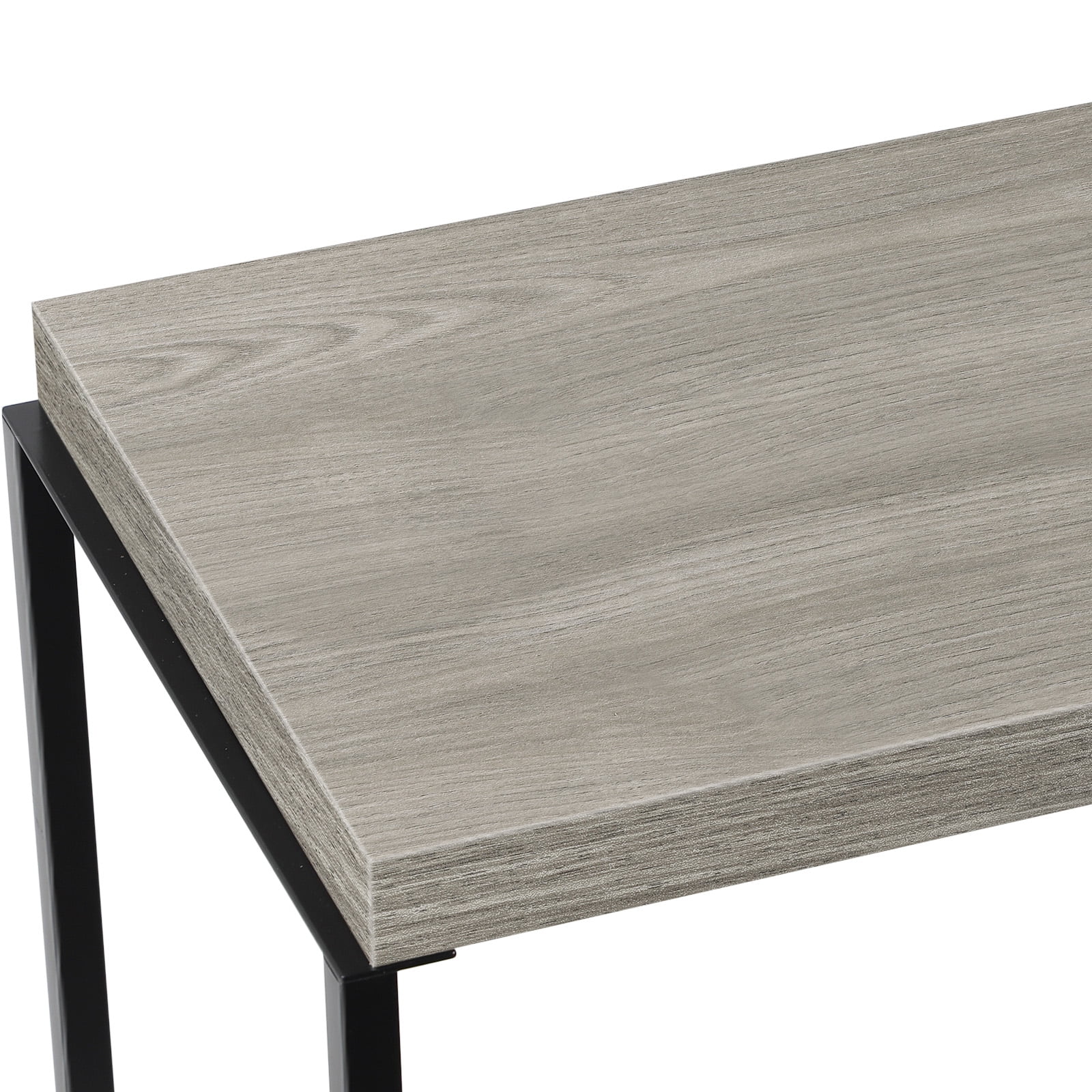 Set of 2 Nightstands Narrow Side Table End Table with USB Ports and Outlets, Gray