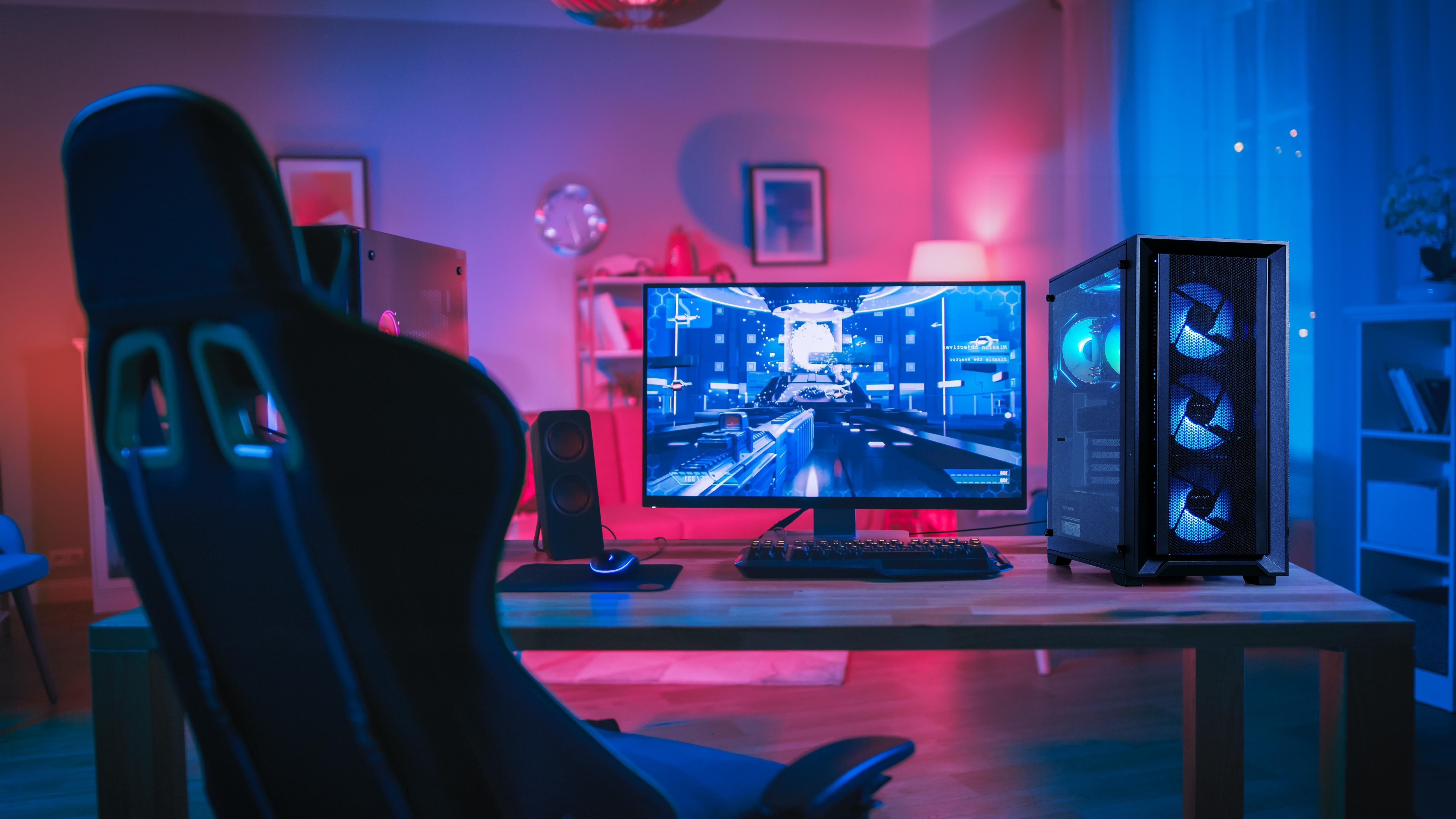 Gaming-Pro Gaming PC Computer RYZEN-5-PRO-2400G 16GB RAM 512GB SSD+1TB HDD AMD Radeon R5 430 2GB GDDR5 Graphics Card WIFI6 WINDOWS 11 RGB Keyboard & Mouse