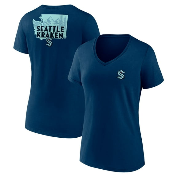 Women's Deep Sea Blue Seattle Kraken Territorial V-Neck T-Shirt
