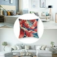 thumbnail image 5 of Fenyluxe Chinoiserie Red Peony Floral Pillow Cover Peony Flower Teal Green and Red Decorative Throw Pillow Cushion Oriental Toile Chinoiserie Farmhouse Lumbar Accent Pillow 2pcs White, 5 of 7