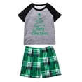 thumbnail image 2 of Mifsaly Family Christmas Pajamas Sets 2025 Raglan Short Sleeve Pullover Sleepwear Merry Xmas Tree Crewneck Nightwear Holiday Pjs 2 Piece Loose Shorts Pant Funny Festival Loungewear, 2 of 6