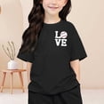thumbnail image 2 of Vêtements pour Filles T-Shirt à Manches Courtes Imprimé pour Filles Vêtements d'Été pour Filles Col Ras du Cou Vêtements pour Petites Filles 12-13 Ans Mode Filles, 2 of 7