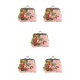 thumbnail image 2 of sweethay Cartera femenina Rosa patrón floral Hebilla Carteras Lona Colgantes Bolsas Monedero Tarjetas Titular Ornamento Accesorios Rosa Type2 NO2, 2 of 6