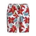 thumbnail image 6 of Daiia Lilies Flowers Mens Woven Stretch Pajama Short,Short Pajama Pants-Small, 6 of 7