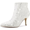 thumbnail image 1 of Unique Bargains Bottines à Talons Aiguilles Hauts pour Femmes à Bout Pointu en Dentelle et Paillettes, 1 of 7