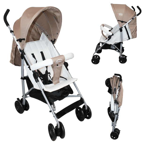 Carriola Bastón Plegado Compacto Viajera iBaby Piegato Ultra Ligera cafe