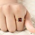 thumbnail image 2 of CHIRAGEMSJEWEL 7MM / 1.5 ct Cushion Cut Garnet Solitaire Ring , January Birthstone Bezel Setting Jewelry Proposal Gift for Girlfriend, 2 of 6