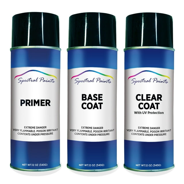 Spectral Paints Compatible/Replacement for Isuzu 816 Mulberry Pearl: 12 oz. Primer, Base  & Clear Touch-Up Spray Paint