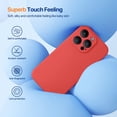 thumbnail image 3 of Miracase - Funda para iPhone 14 Pro Max con protector de pantalla, [Protección mejorada para la cámara], funda de silicona líquida a prueba de golpes con forro de microfibra, 6.7 pulgadas (rojo coral), 3 of 8