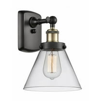 916-1W-BAB-G42-Innovations Lighting-Cone - 1 Light Wall Sconce In Industrial Style-13 Inches Tall and 8 Inches Wide-Black Antique Brass Finish-Clear