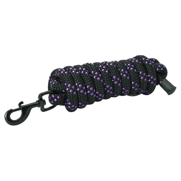 8 ft HILASON Western horse Specially Designed Blocker Lead rope w/ snap Black/Purple