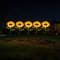 thumbnail image 6 of 5 Pack Solar Sunflower Light, Single Head Vivid Sunflower Waterproof Solar Auto Light Up, LED Lamp for Patio Yard Walkway Wedding Party Night Decoration, 6 of 9