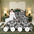 thumbnail image 3 of Erosebridal Black Damask Full Size Comforter Sets,Nature Art Bedding Comforter Set,3 Pieces,1 Comforter and 2 Pillowcases,Black Reversible, 3 of 7