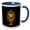 Blue/White, variant on 3drose, Head and a Face of an Oriental Dragon Full of Fire, Flames on Black, 11oz Mug