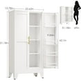 thumbnail image 2 of 51'' in Kitchen Pantry Storage Cabinet,Freestanding Pantry Cabinet with Doors & Adjustable Shelves, Small Food Pantry Cabinet for Kitchen,Dining Room Craft Room (White), 2 of 14