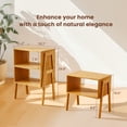 MONINXS Stackable End Tables, Bamboo Bedside Tables Storage Night