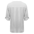 thumbnail image 5 of Bovemsi Womens Puff Half Sleeve Summer Tunic Tops Casual Chest Pleated Shirts Work Blouse for Women, White Women's Summer Short Sleeve T-Shirts, M, 5 of 5
