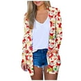 thumbnail image 2 of Lilgiuy Women's Christmas Printed Coat Long Sleeve Cardigan With Pocket Loose Casual Blouse Tops Beige，12（XXL） Fall Fashion for 2022 Spring Winter, 2 of 5