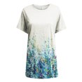 thumbnail image 4 of Moda Mujer Causal Cuello Redondo Blusa Estampada Camiseta de Manga Corta Verano Pocktes Tops Fridja ghk3515, 4 of 5