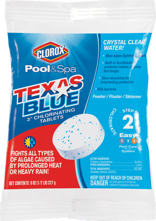 Clorox Pool&Spa Texas Blue 3" Chlorinating Tablets, 25 lbs Swimming Pool Tablets