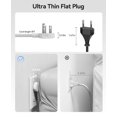 thumbnail image 6 of ORICO Power Brick, 25W GaN Power Strip, 8 in 1 Extension Cord with 4 AC Outlets and 2 USB-A and 2 USB-C Ports, 5ft Flat Plug White Outlet Extender for Home/Dorm/Travel-White (1 PCS), 6 of 10