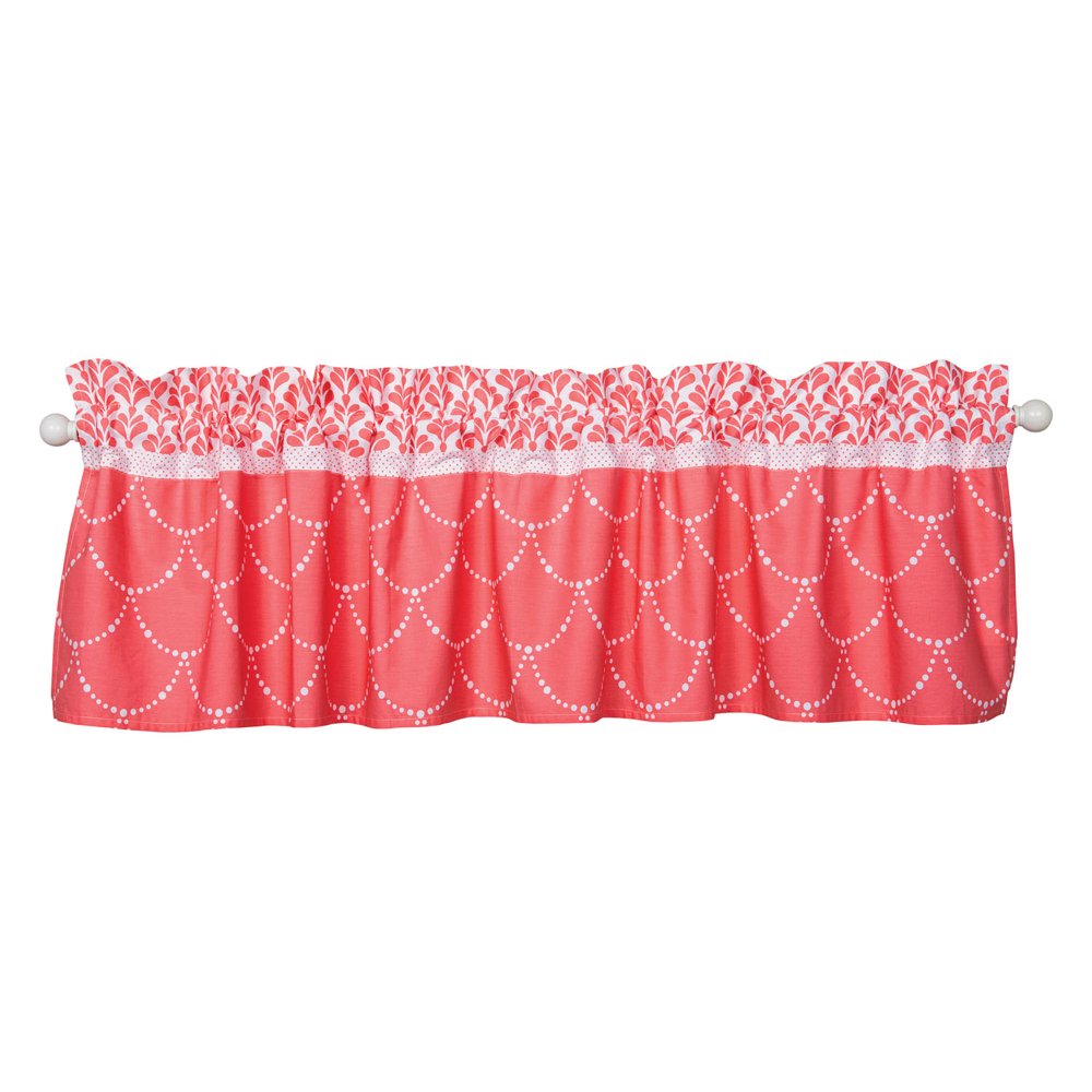 Coral Colored Cotton Shell Window Valance by Trend Lab