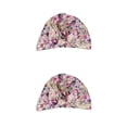 thumbnail image 4 of Ounissouiy Gorros de baño para el cabello con estampado de flores, gorro elástico reutilizable impermeable para mujeres y niñas, suministros de peluquero flor rural 2piezas Ounissouiy CBP389153, 4 of 6