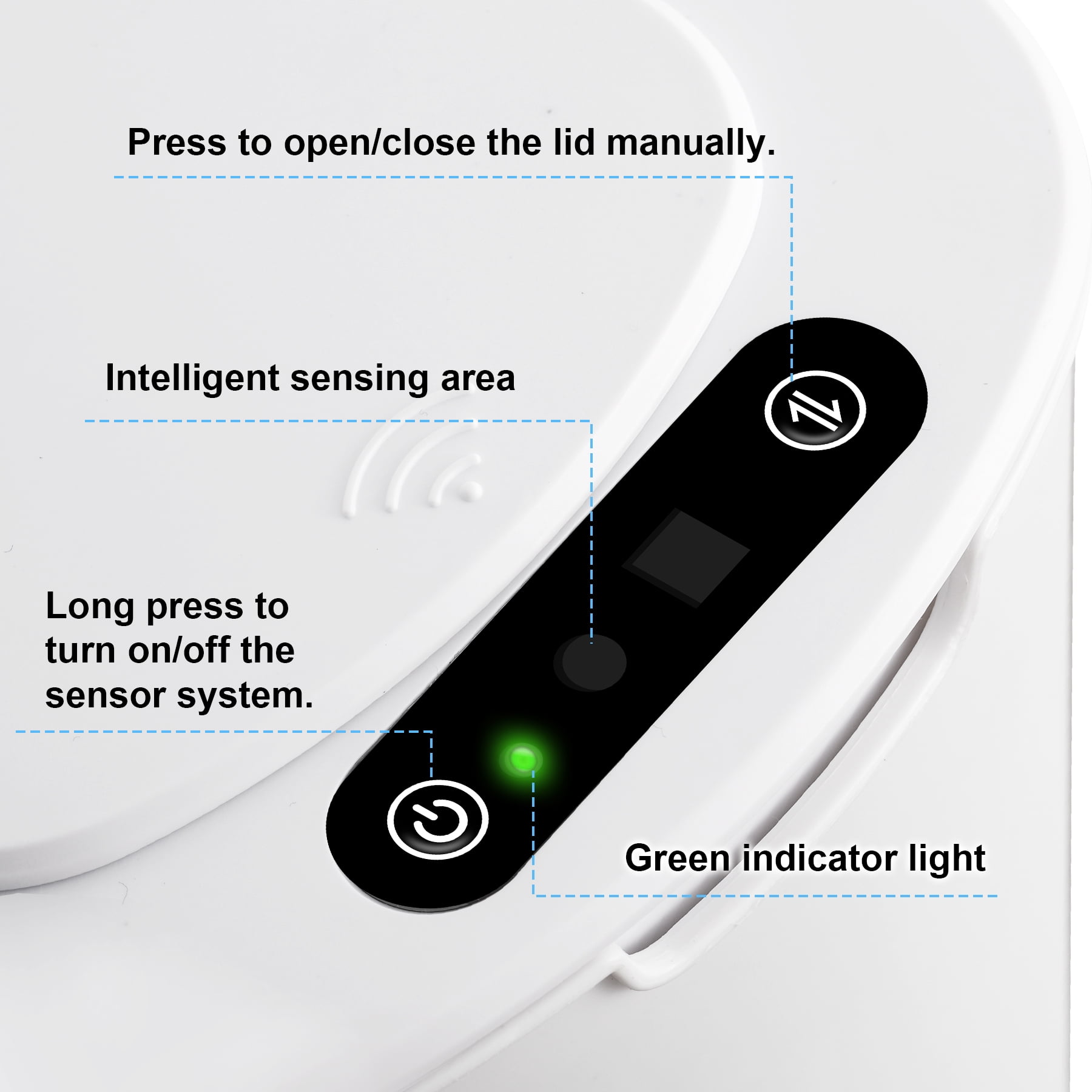 Cesun 5 Gallon Trash Can, Touchless Sensor for Bathroom, Office, Rv, Bedroom, Living Room, White