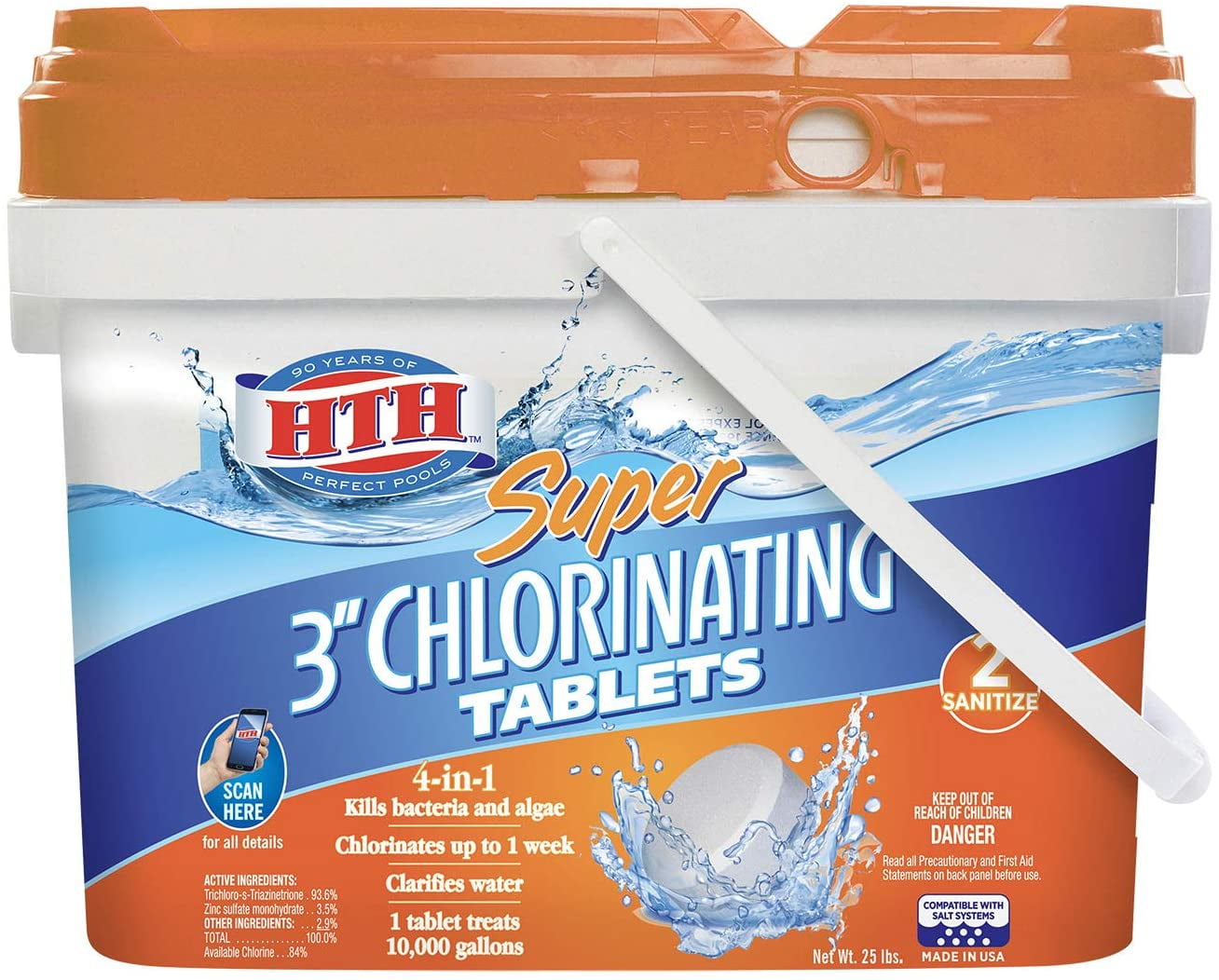 hth 3” Chlorine Tablets, 25 lbs
