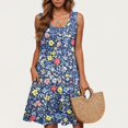 thumbnail image 5 of Ovzne Robes d'Été pour Femmes Robe pour Femme Robe Décontractée Sans Manches à Col Rond Imprimé Robe pour Femmes Imprimée Liquidation, 5 of 5