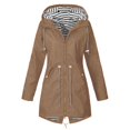 thumbnail image 2 of Vedolay Zip Up Jacket Womens Long Sleeve Blouses Classic Open Front Shirts Khaki,XL, 2 of 2
