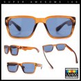 thumbnail image 2 of Mens Narrow Rectangle Vintage Style Bohemian Plastic Fashion Sunglasses Orange - Navy, 2 of 8