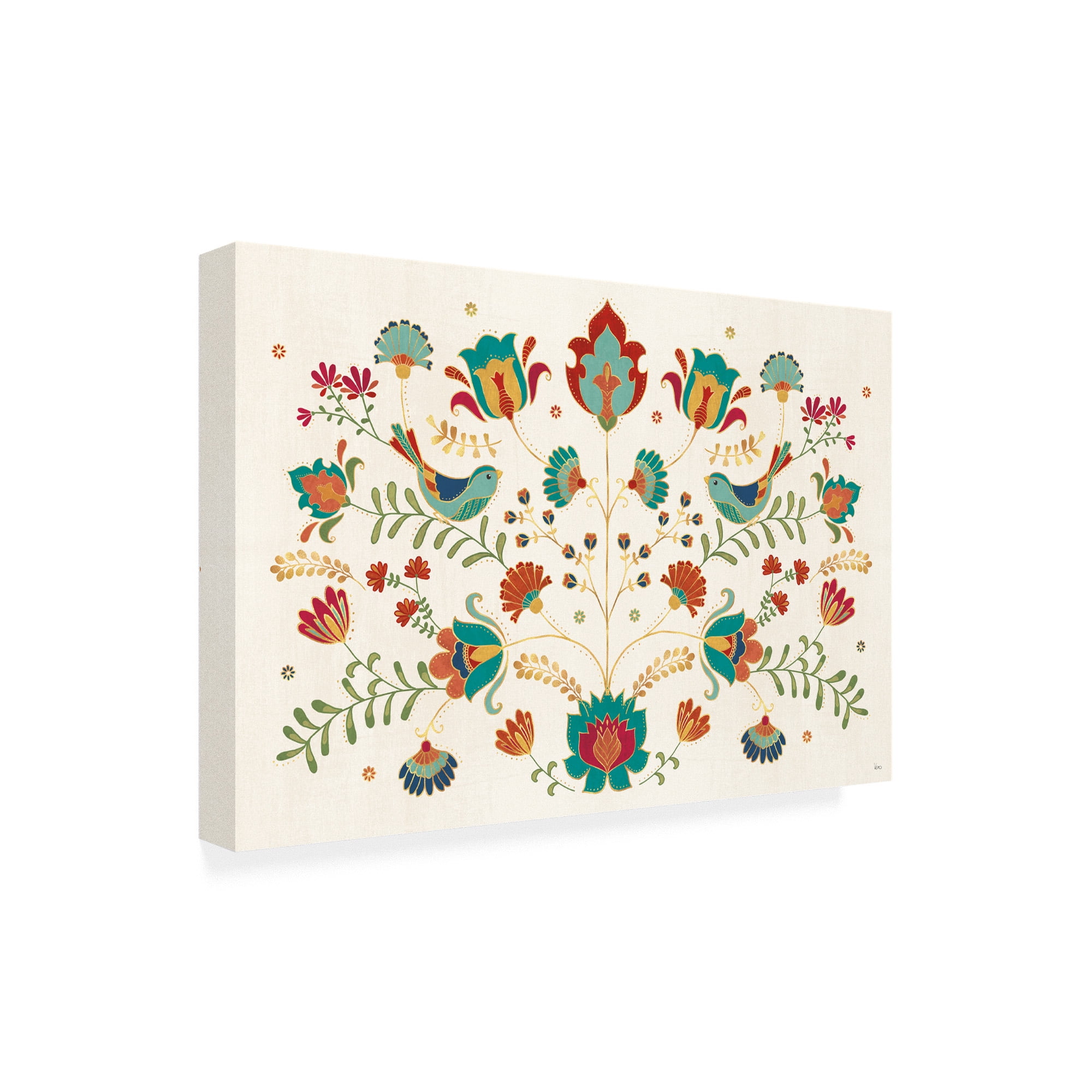 Trademark Fine Art 'Folk Floral 1' Canvas Art by Veronique Charron