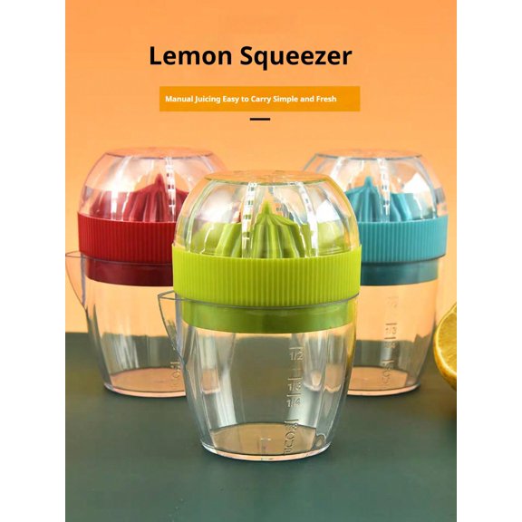 1 Set Manual Lemon Juicer, Kitchen Tools Plastic Orange And Grapefruit Squeezer Juicer Convenient Juice Glass