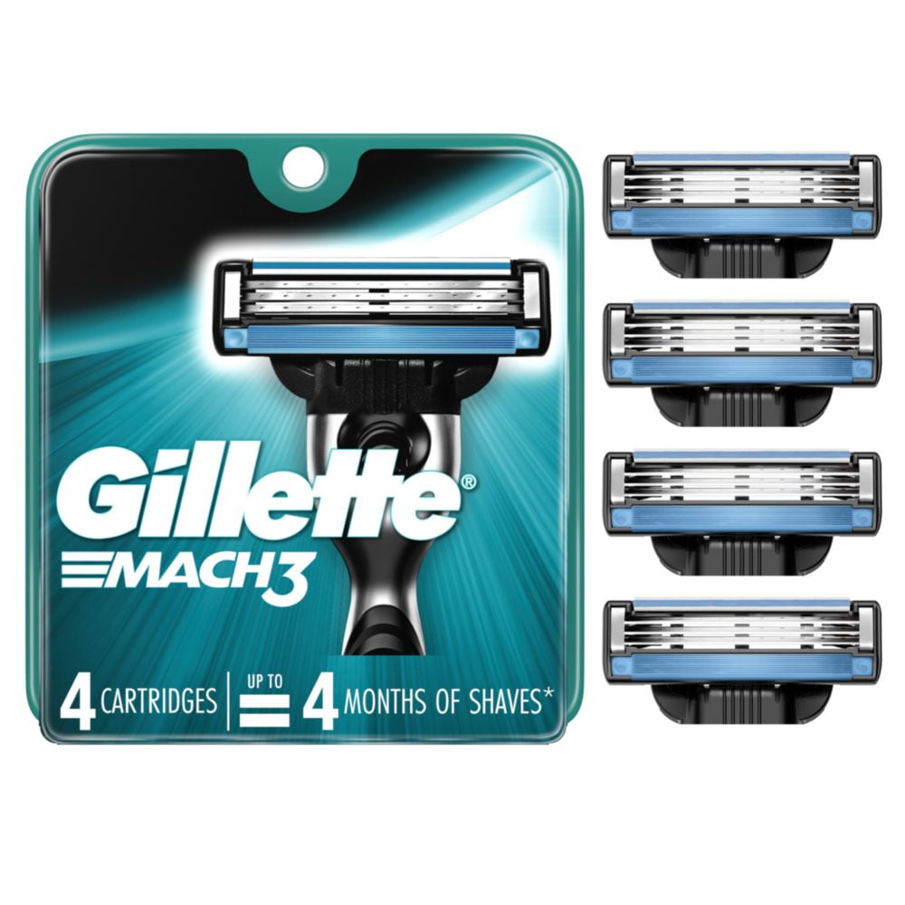 Gillette Mach3 Men's Razor Blades, 4 Blade Refills
