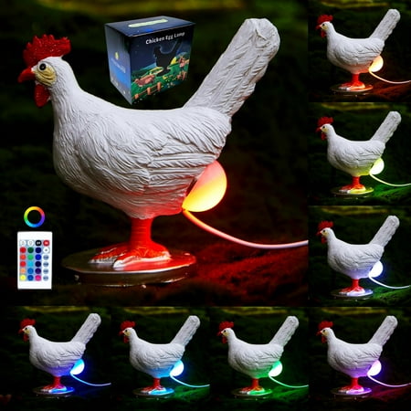 

Upgraded Chicken Egg Lamp Chicken Lamp 16 Colors Change With Remote Control 3D Resin Chicken Night Light With Usb Color Gift Box Easter Birthday Gift For Friends (F)