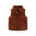 thumbnail image 2 of YOUYEDIAN Kids Quilted Vest Jacket Boys Girls Winter Windbreaker Warm Zipper Mock Neck Padded Coat, 2 of 5
