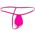 thumbnail image 2 of Fjofpr Mens Thong Underwear G String Solid Color Men's Thin Thong Men's Comfortable Body Breathable Underwear Briefs Hot Pink Free Size, 2 of 3