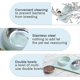 thumbnail image 3 of Cat Bowl, Pet Bowls, Dog Cat Bowl, Double Bowl for Cat and Dog, Dog Pet Feeder Bowl, Non-Slip Stainless Steel Cat Bowl (Blue), 3 of 5