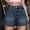 Dark Blue, variant on Jean Shorts for Women Trendy High Waisted Denim Shorts Carpenter Stretchy Summer Casual Mom Cut Off Jeans Shorts with Loose Straight Fit and Dark Blue Color Dark Blue L