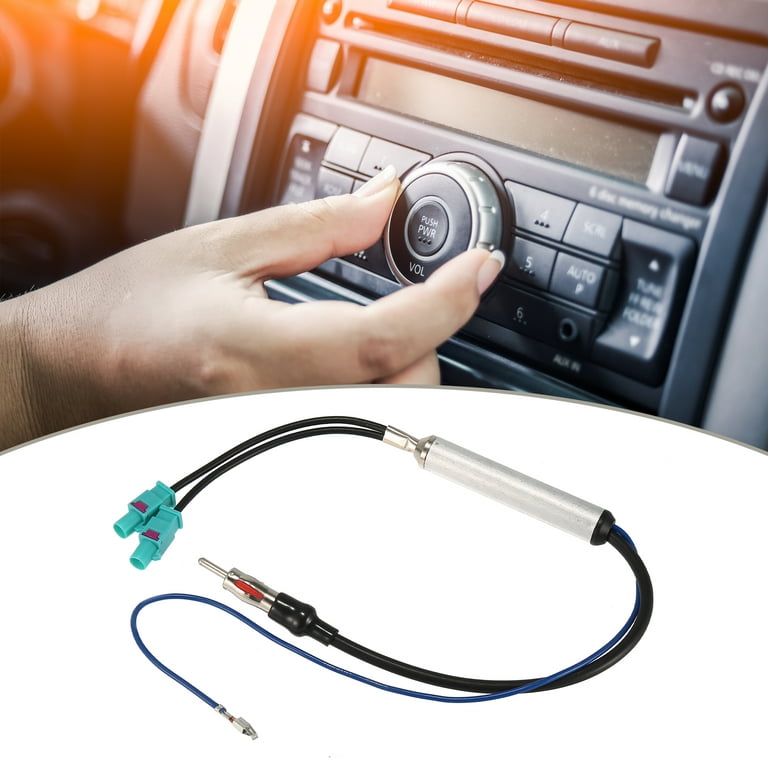 Car Truck Radio Auto Antenna Dual Adapter Cable with Amplifier FM AM Stereo  Audio GPS for Audi for Volkswagen for VW 