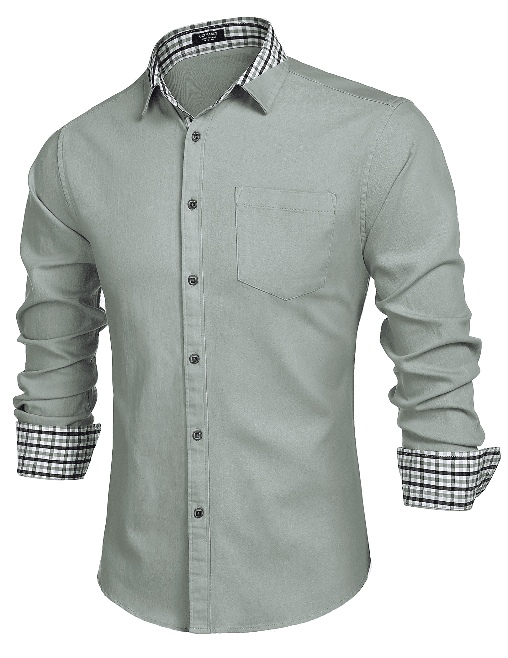 COOFANDY Men's Casual Long Sleeve Dress Shirt Denim Button Down Shirts
