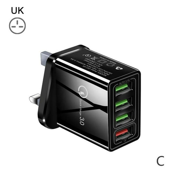 30W QC3.0 Fast Quick Charge 4USB Ports Hub Wall Charger Power Adapter E9I3