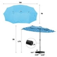 thumbnail image 4 of 15x9ft Large Double-Sided Rectangular Outdoor Twin Patio Market Umbrella with light and base- blue, 4 of 7