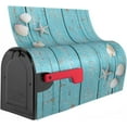 thumbnail image 4 of Summer Seashell Beach Starfish Mailbox Cover Magnetic Turquoise Wooden Background Mailbox Wraps Post Box Cover Décor 25.5x21 in, 4 of 7