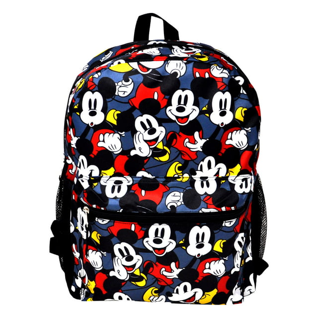 Disney Mickey Mouse Backpack 16" All-over Print Classic Front & Side Pockets