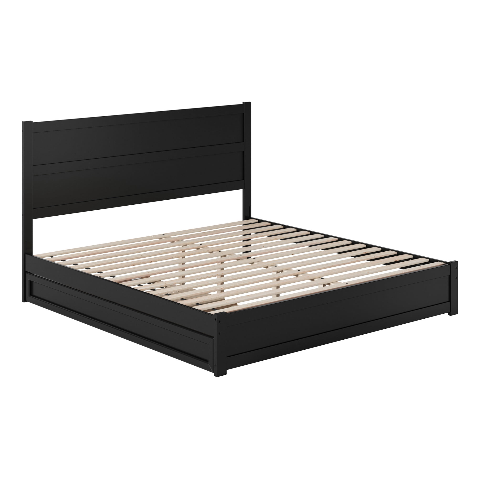 AFI Aveline King Platform Bed with Matching Footboard & Twin XL Trundle, Black