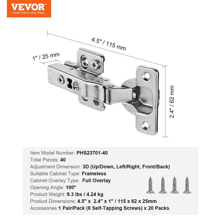PRETYZOOM 4-Pack Soft Close Cabinet Hinges – Adjustable Lift Support Hinges For Cupboard Doors, Iron Construction, Multi-Finish