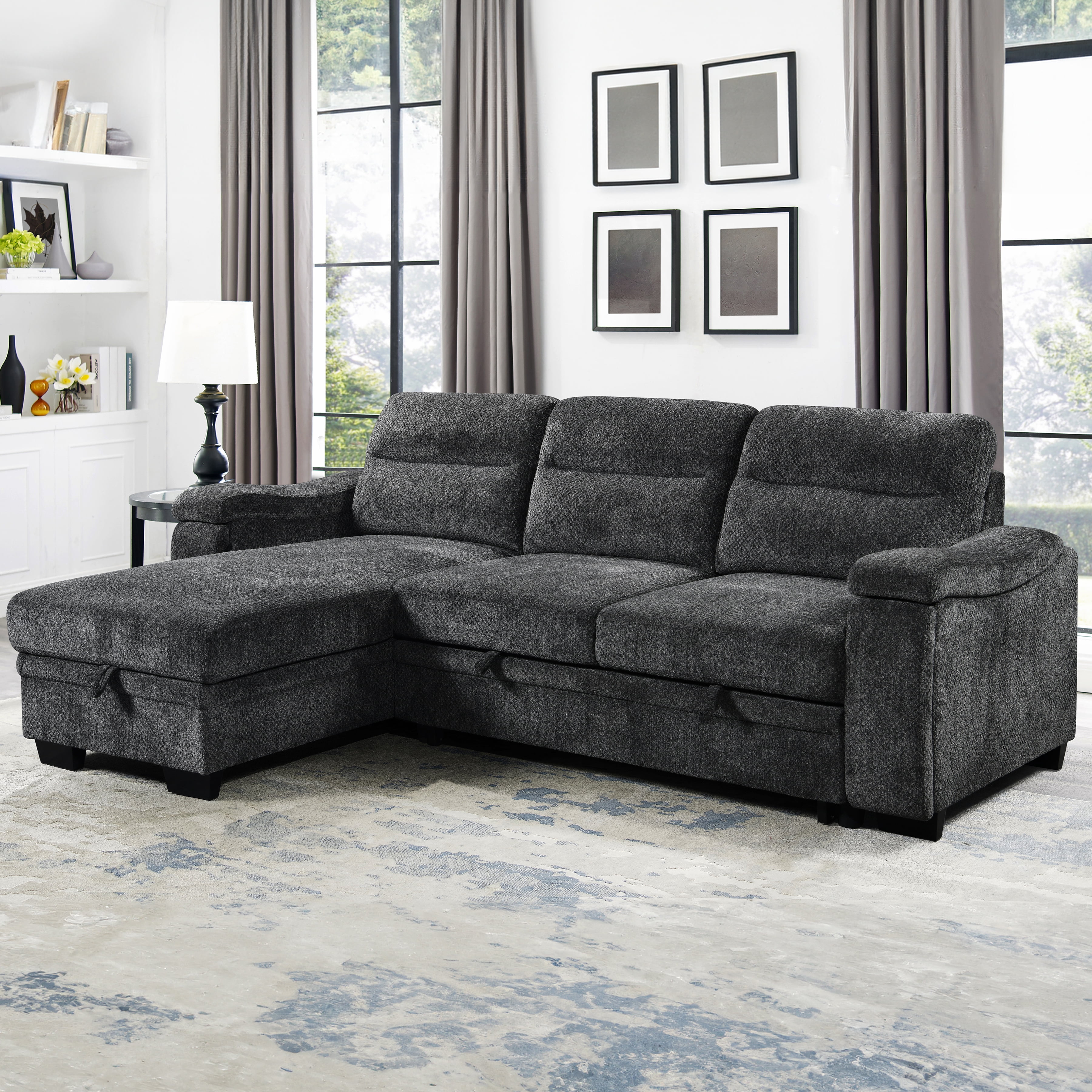 Savio 96 in. Reversible Sleeper Sectional
