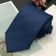 thumbnail image 2 of Xfvqtps Tie for Men Classic Neckties Navy Blue 3.15" for Formal Dress Business Stripes Polka Dot Checkered Navy, 2 of 5